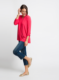 ULTRA SOFT KNIT TOP IN GERANIUM