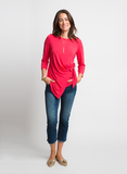 ADJUSTABLE FAUX WRAP TOP IN GERANIUM