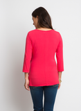ADJUSTABLE FAUX WRAP TOP IN GERANIUM