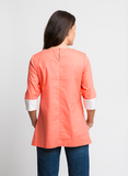 VIVID CORAL COTTON TUNIC TOP